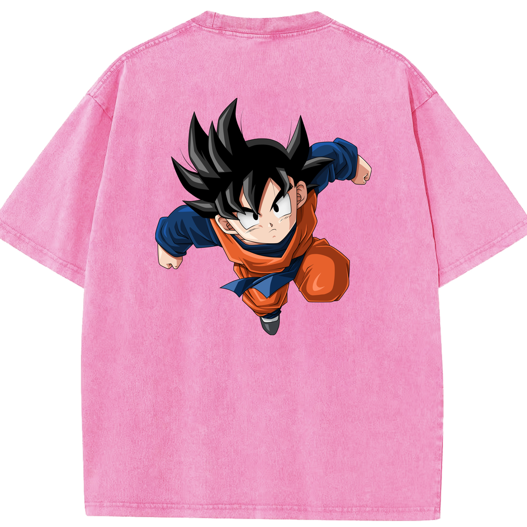 （画像用） ドラゴンボール 孫悟空（そん ごくう）Son Goku カカロット DRAGON BALL Kakarotto 綿100% ヴィンテージ風 半袖Tシャツ（背面プリント）